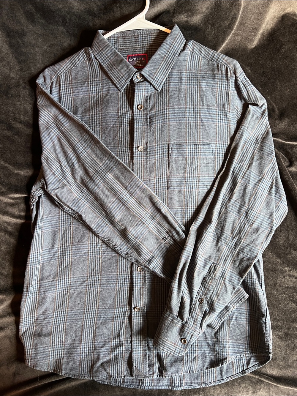 UNTUCKit Gray and Blue Plaid Long-Sleeve Button-Down Shirt